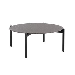 KARTELL table basse UNDIQUE H 37 cm (Plateau Terrazzo noir, structure noire - Gres et acier peint)