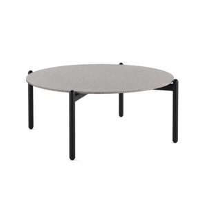 KARTELL table basse UNDIQUE H 37 cm (Plateau en Terrazzo gris clair, structure noire - Gres et acier peint)
