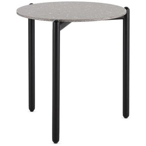 KARTELL table basse UNDIQUE H 51 cm (Plateau en Terrazzo gris clair, structure noire - Gres et acier peint)