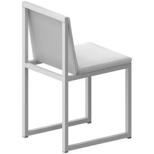 ZEUS set de 4 chaises TERESA SOFT (Blanc gaufre - Metal et simili cuir blanc)