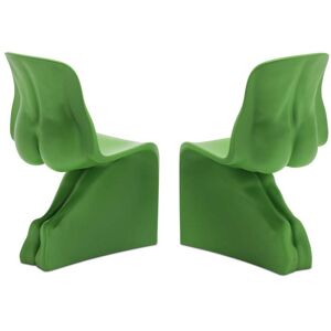 CASAMANIA set de 2 chaises HIM + HER (Vert opaque Pantone 3539 C - Polyethylene)