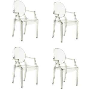 KARTELL set de 4 chaises LOUIS GHOST (Vert - Polycarbonate 2.0 a partir de matiere premiere renouvelable)