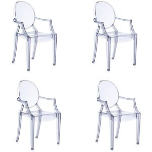 KARTELL set de 4 chaises LOUIS GHOST (Bleu - Polycarbonate 2.0 a partir de matiere premiere renouvelable)