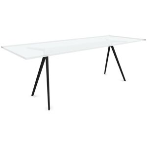 MAGIS table BAGUETTE 205x85 cm (Piano trasparente, struttura nera - Vetro e alluminio verniciato poliestere)