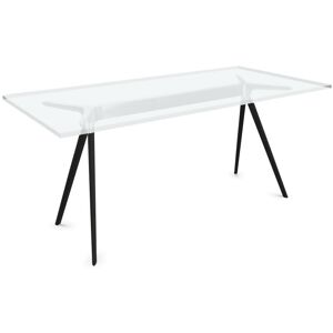 MAGIS table BAGUETTE 160x85 cm (Piano trasparente, struttura nera - Vetro e alluminio verniciato poliestere)