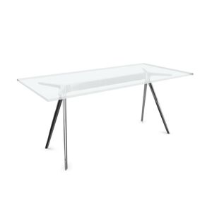 MAGIS table BAGUETTE 160x85 cm (Piano trasparente, struttura lucida - Verre et aluminium)