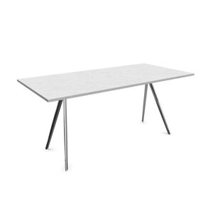 MAGIS table BAGUETTE 160x85 cm (Piano Carrara bianco, struttura lucida - marbre et aluminium)