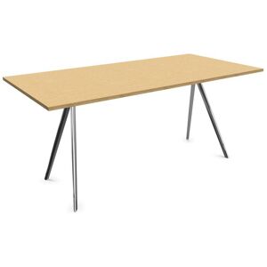 MAGIS table BAGUETTE 160x85 cm (Piano rovere naturale, struttura lucida - MDF impiallacciato e alluminio)