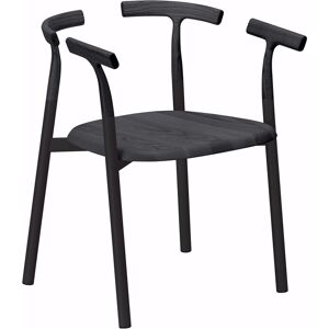 ALIAS chaise avec accoudoirs TWIG 4 10C (Noir - Frêne et aluminium verni)