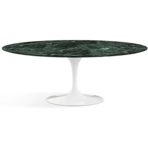 KNOLL table ovale TULIP collection Eero Saarinen 198x121 cm (Base blanche / plateau Verde Alpi satin - marbre et aluminium)