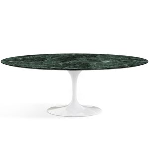 KNOLL table ovale TULIP collection Eero Saarinen 244x137 cm (Base blanche / plateau Verde Alpi satin - marbre et aluminium)