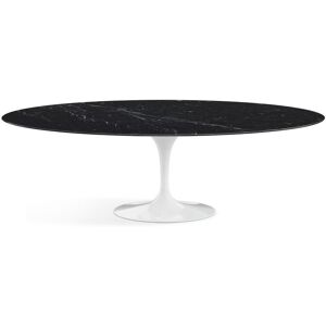 KNOLL table ovale TULIP collection Eero Saarinen 244x137 cm (Base blanche / plateau Noir Marquin satiné - marbre et aluminium)