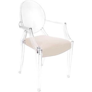 MYAREADESIGN IL CUSCINO coussin pour chaise KARTELL LOUIS GHOST (Crème cod. 03 - Eco-cuir Greta)