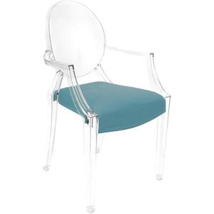 MYAREADESIGN IL CUSCINO coussin pour chaise KARTELL LOUIS GHOST (Bleu clair cod. 21 - Eco-cuir Greta)