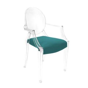 MYAREADESIGN IL CUSCINO coussin pour chaise KARTELL LOUIS GHOST (Pétrole cod. 22 - Eco-cuir Greta)