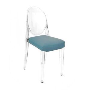 MYAREADESIGN IL CUSCINO coussin pour chaise KARTELL VICTORIA GHOST (Bleu clair cod. 21 - Eco-cuir Greta)