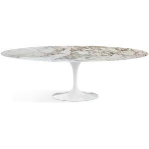 KNOLL table ovale TULIP collection Eero Saarinen 244x137 cm (Base blanche / plateau Calacatta satiné - marbre et aluminium)