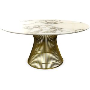 KNOLL table ronde PLATNER Ø 152 cm (Or 18k / Arabescato - Métal / marbre)