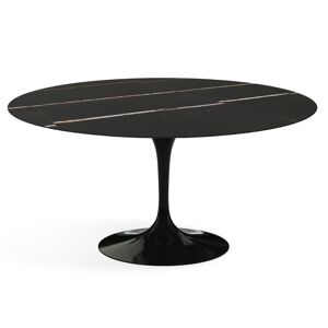 KNOLL table ronde TULIP Ø 152 cm collection Eero Saarinen (Base noire / plateau Sahara Noir satiné - marbre et aluminium)