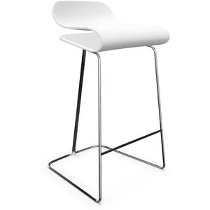 KRISTALIA tabouret BCN avec la base chrome (Blanc H 66 cm - acier chromé et PBT)