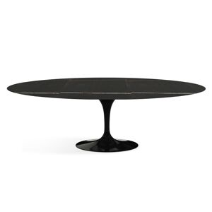 KNOLL table ovale TULIP collection Eero Saarinen 244x137 cm (Base noire / plateau Sahara Noir satiné - marbre et aluminium)