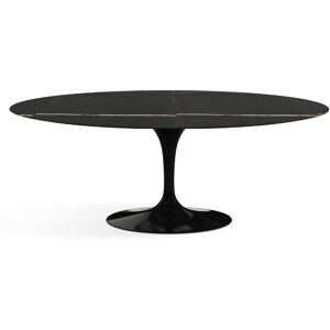 KNOLL table ovale TULIP collection Eero Saarinen 198x121 cm (Base noire / plateau Sahara Noir satiné - marbre et aluminium)