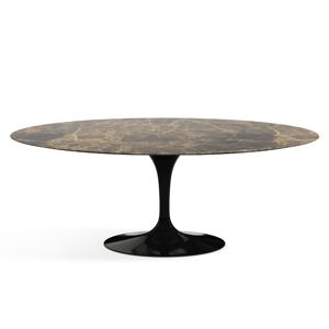 KNOLL table ovale TULIP collection Eero Saarinen 198x121 cm (Base nera / piano Brown Emperador - marbre et aluminium)