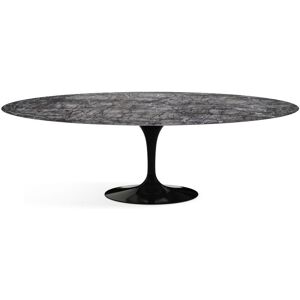 KNOLL table ovale TULIP collection Eero Saarinen 244x137 cm (Base noire / plateau gris Carnico - marbre et aluminium)