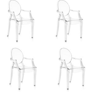 KARTELL set de 4 chaises LOUIS GHOST (Cristal - Résistant au feu - Polycarbonate transparent) - Publicité