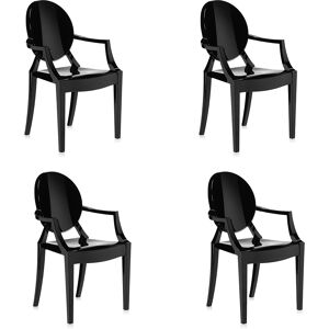 KARTELL set de 4 chaises LOUIS GHOST (Noir brillant - Polycarbonate 2.0 à partir de matière première renouvelable) - Publicité