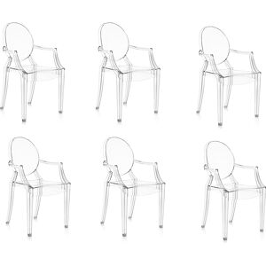 KARTELL set de 6 chaises LOUIS GHOST (Cristal - Polycarbonate 2.0 à partir de matière première renouvelable) - Publicité