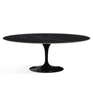 KNOLL table ovale TULIP collection Eero Saarinen 198x121cm (Base noire / plateau noir Marquina - marbre et aluminium) - Publicité