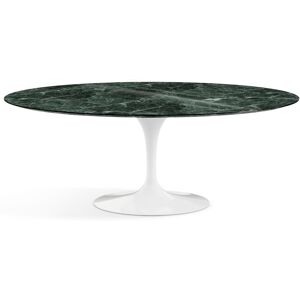 KNOLL table ovale TULIP collection Eero Saarinen 198x121 cm (Base blanche / plateau en Verde Alpi - marbre et aluminium) - Publicité