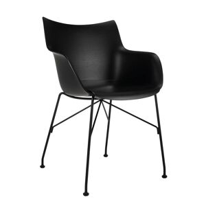 KARTELL chaise avec accoudoirs Q/WOOD (Noir, base noire - bois palqué, polymère renforcé thermoplastique et acier) - Publicité