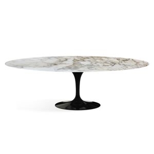 KNOLL table ovale TULIP collection Eero Saarinen 244x137 cm (Base noire / plateau Calacatta satin - marbre et aluminium) - Publicité