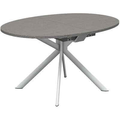 CONNUBIA table extensible à rallonge avec piètement blanc optique mat