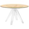 KARTELL table SIR GIO avec plateau rond (Bronze / Transparent - Base en technoploymère et plateau en cristal stratifié)