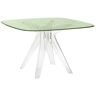 KARTELL table SIR GIO avec plateau carré (Vert / Transparent - Base en technoploymère et plateau en cristal stratifié)