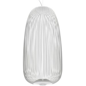 FOSCARINI lampe a suspension SPOKES 1 LED (Variateur / Blanc - Acier et aluminium vernis)