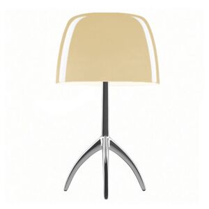 FOSCARINI lampe de table LUMIERE GRAND ON/OFF (Aluminium / Blanc chaud - Verre souffle et aluminium brillant)