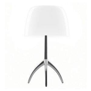 FOSCARINI lampe de table LUMIERE GRAND DIMMER (Aluminium / Blanc - Verre souffle et aluminium brillant)
