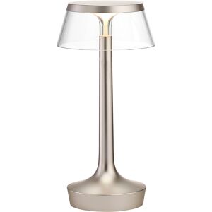 FLOS lampe de table BON JOUR UNPLUGGED (Chrome opaque avec couronne tranparente - PMMA)