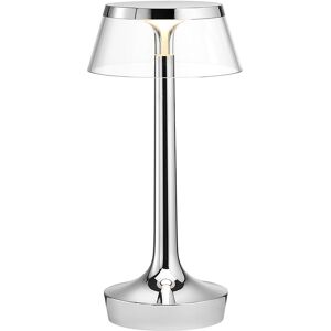 FLOS lampe de table BON JOUR UNPLUGGED (Chrome avec couronne tranparente - PMMA)