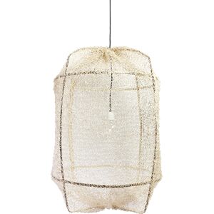 AY ILLUMINATE lampe a suspension Z1 BLACK (Sisal net tea dyed - Structure en bambou noir et tissu)