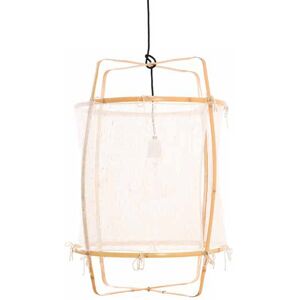 AY ILLUMINATE lampe a suspension Z2 BLONDE (Silk white cover - Structure en bambou clair et tissu)