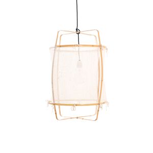 AY ILLUMINATE lampe a suspension Z22 BLONDE (Silk white cover - Structure en bambou clair et tissu)