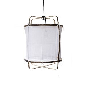 AY ILLUMINATE lampe a suspension Z5 BLACK (Cotton white cover - Structure en bambou noir et tissu)