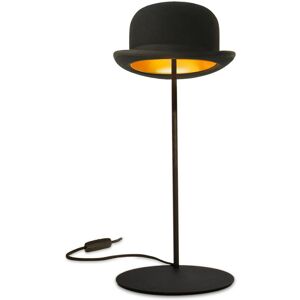 INNERMOST lampe de table avec le chapeau JEEVES (Chapeau melon noir avec interieur dore - Feutre et aluminium anodise)