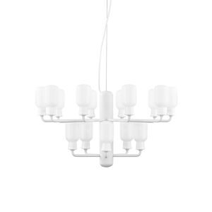 Normann Copenhagen a suspension AMP CHANDELIER (Petite / Blanc - Verre, marbre, acier verni par poudre)