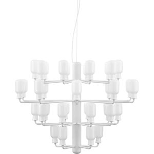 Normann Copenhagen a suspension AMP CHANDELIER (Grand / Blanc - Verre, marbre, acier verni par poudre)